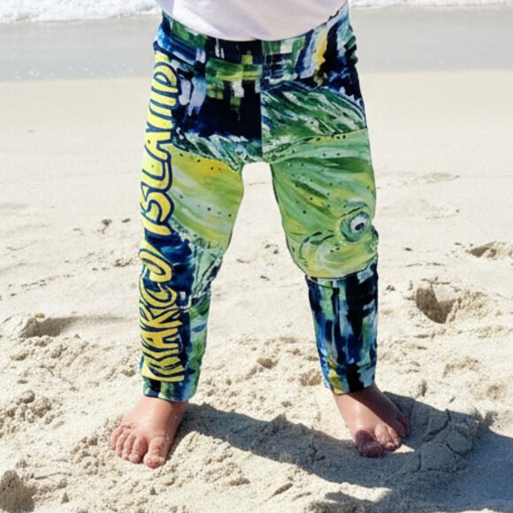 NWT adorable UPF 50 toddler size 2T leggings Tropical Mahi - Picture 1 of 7